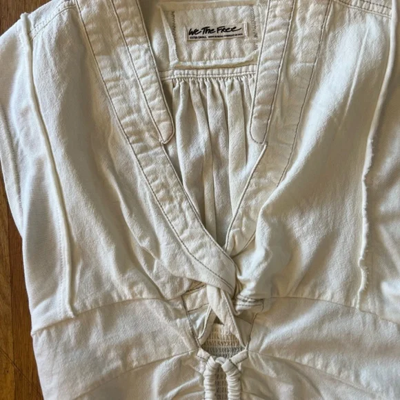 We The Free white 100% cotton white crop top size xs - Picture 3 of 7